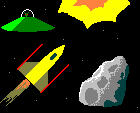 Bild von spiel im weltraum mit asteroids